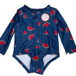 Carter's Baby Girl's UPF 50 Long Sleeve Bathing Suit - Watermelon Size 3 Mo NWT